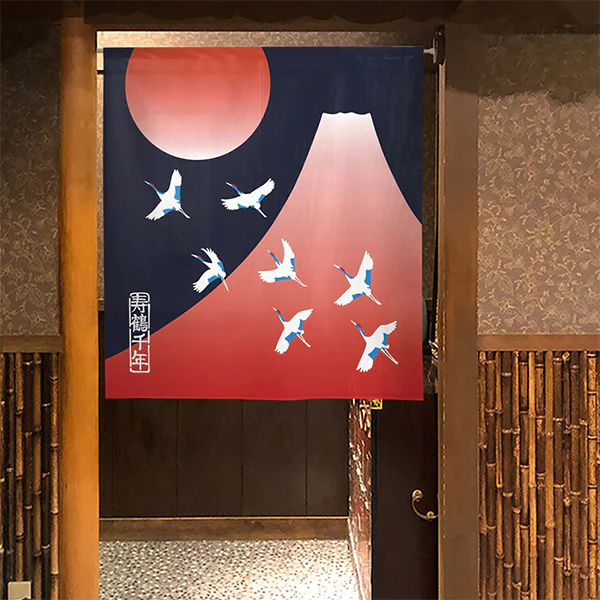 Noren L'Envol des Grues & Mont Fuji, 85x90CM