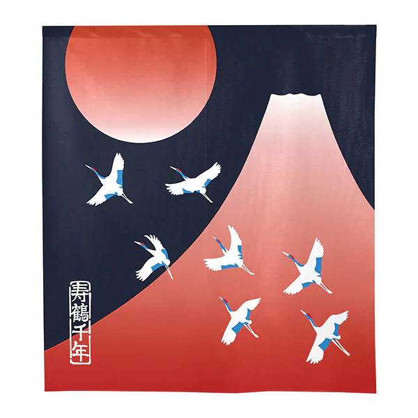 Noren L'Envol des Grues & Mont Fuji, 85x90CM - Image 2