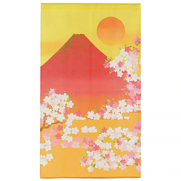 Noren Sakura Fuji - Orange, 85x150cm