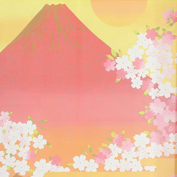 Noren Sakura Fuji - Orange, 85x150cm - Image 2