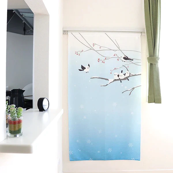 Noren Shima Enaga - La magie de l’oiseau des neiges, 85x150cm
