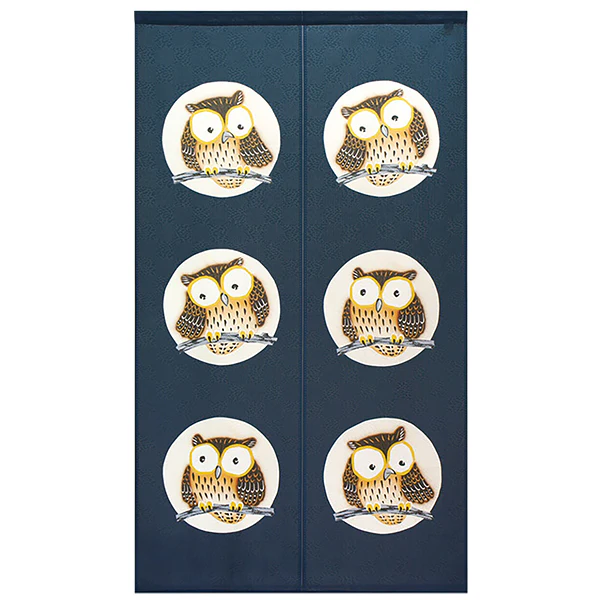 Noren Lucky Charm - Six Chouettes, 85x150cm