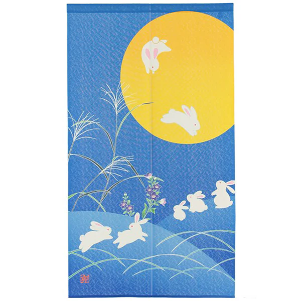 Noren Tsukimi - Les Sept Lapins du Bonheur, 85x150cm