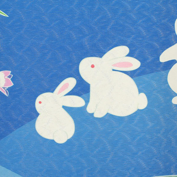 Noren Tsukimi - Les Sept Lapins du Bonheur, 85x150cm - Image 2