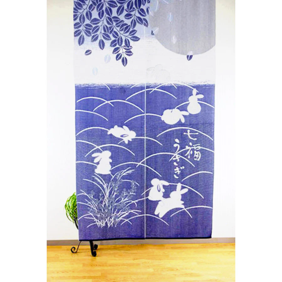 Noren Usagi - Les 7 Lapins du Bonheur, 85x150cm