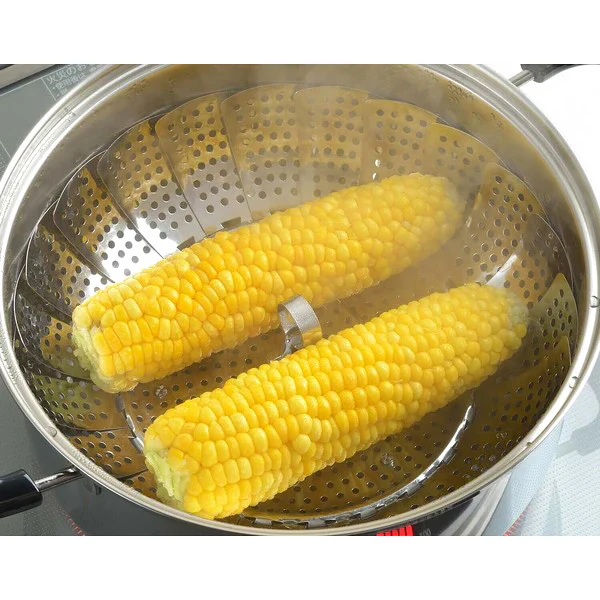 Panier Cuiseur Vapeur Inox Jumbo - Compatible Casseroles 18 à 28 cm - Image 3