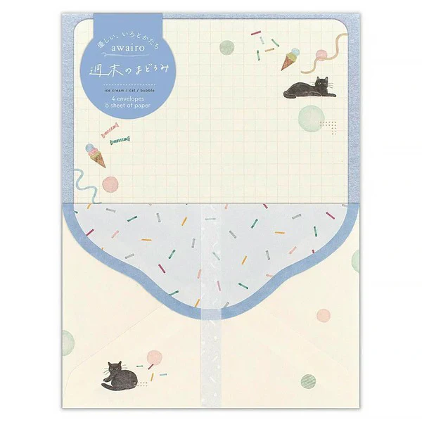 Papier Lettre & Enveloppe Aiwairo - Black Cat