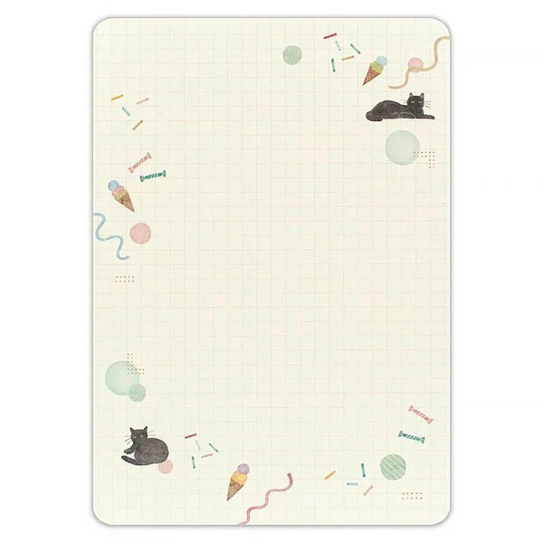 Papier Lettre & Enveloppe Aiwairo - Black Cat - Image 2