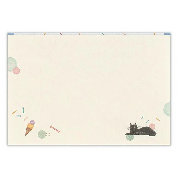 Papier Lettre & Enveloppe Aiwairo - Black Cat - Image 3