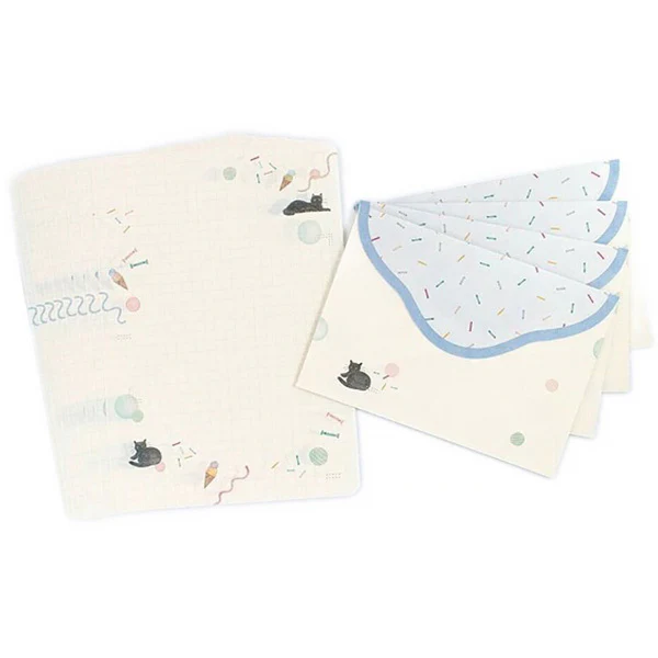 Papier Lettre & Enveloppe Aiwairo - Black Cat - Image 6