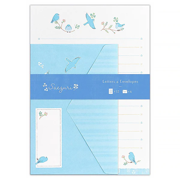 Papier Lettre & Enveloppe Birds - Blue
