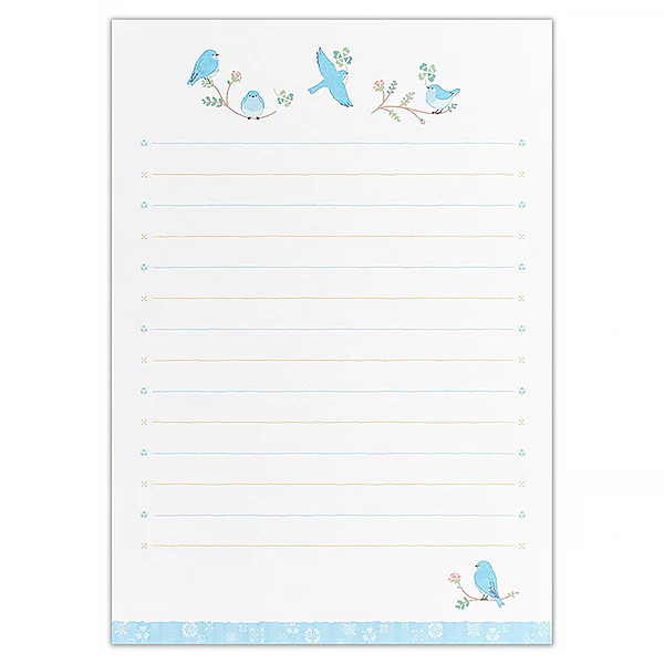 Papier Lettre & Enveloppe Birds - Blue - Image 2