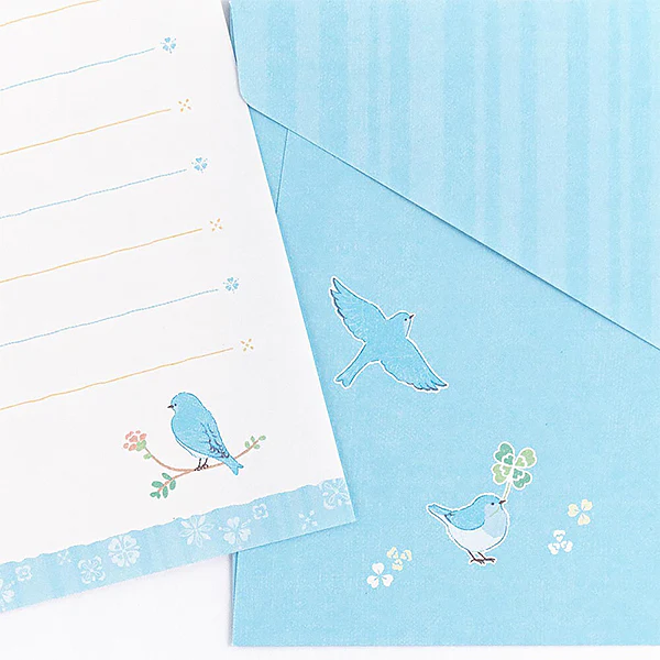Papier Lettre & Enveloppe Birds - Blue - Image 5