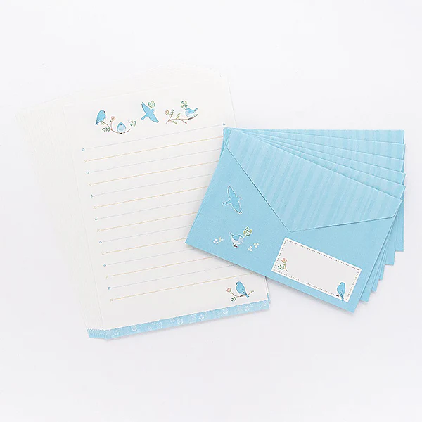 Papier Lettre & Enveloppe Birds - Blue - Image 6