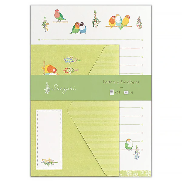 Papier Lettre & Enveloppe Birds - Vert