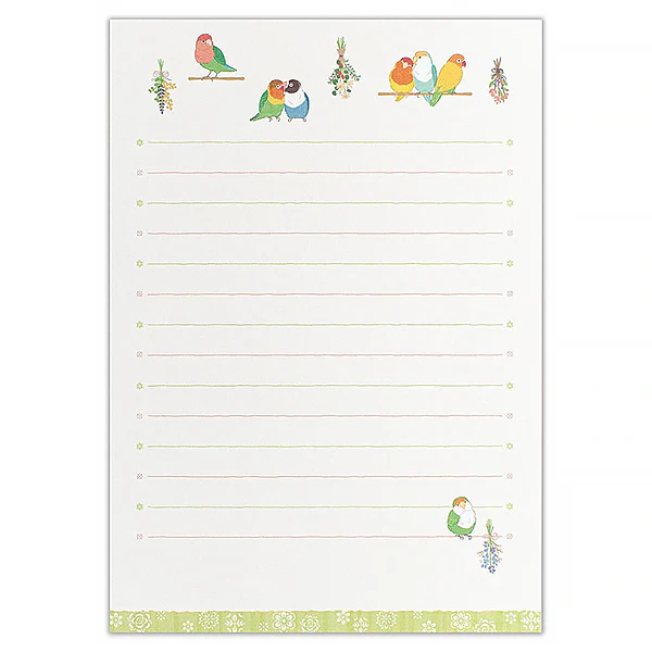 Papier Lettre & Enveloppe Birds - Vert - Image 2