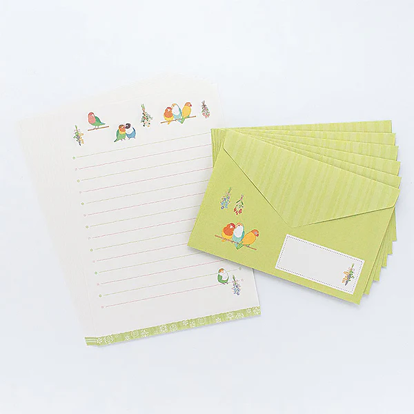 Papier Lettre & Enveloppe Birds - Vert - Image 5