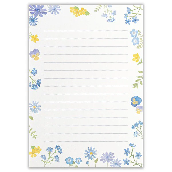 Papier Lettre & Enveloppe Boomy Flower - Bleu - Image 2