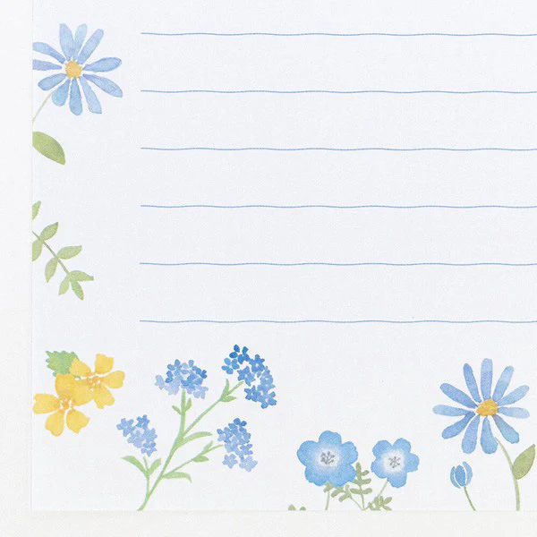 Papier Lettre & Enveloppe Boomy Flower - Bleu - Image 6