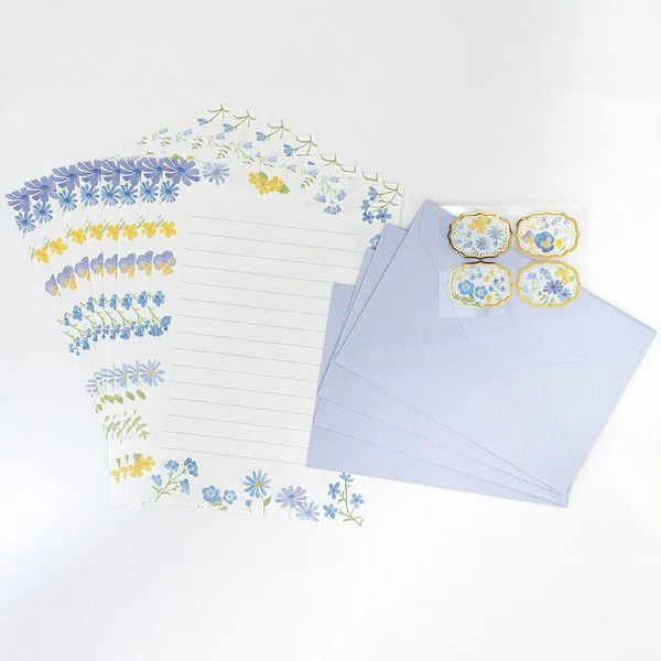Papier Lettre & Enveloppe Boomy Flower - Bleu - Image 8