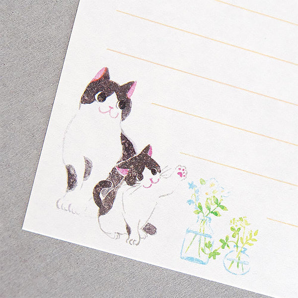 Papier Lettre & Enveloppe Chat Nekorobi - Flower - Image 2