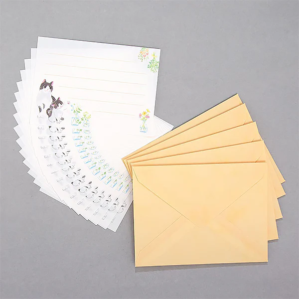 Papier Lettre & Enveloppe Chat Nekorobi - Flower - Image 3