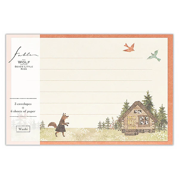 Papier Lettre & Enveloppe Fairy Tale - Wolf & Kid Goat