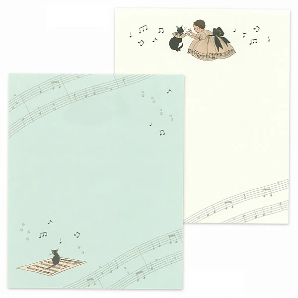 Papier Lettre & Enveloppe Kurahashira - Cat Piano - Image 2