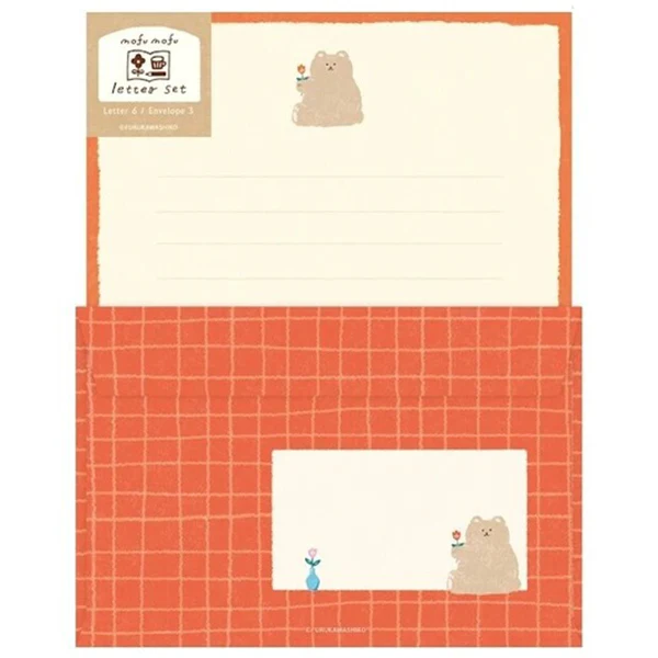 Papier Lettre & Enveloppe Mofu Mofu Animal - Kuma Bear