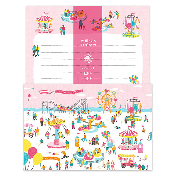 Papier Lettre & Enveloppe Amusement Park - Pink