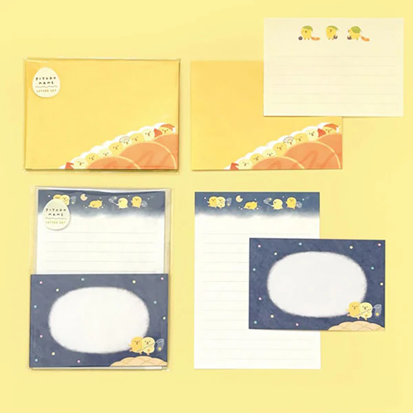 Papier Lettre & Enveloppe Poussin Piyoko Bean - Yofukashi - Image 3