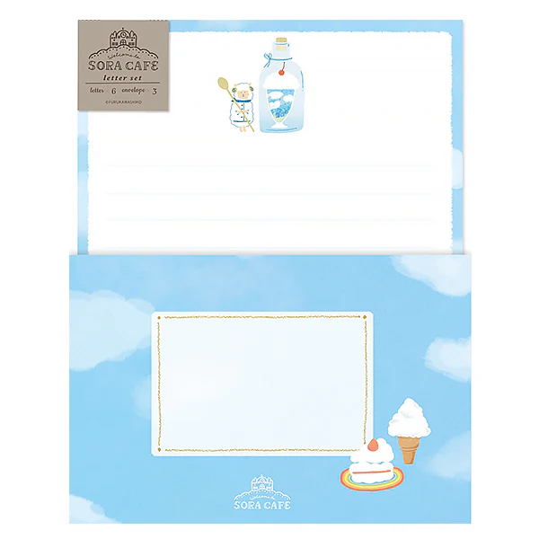 Papier Lettre & Enveloppe Sora Café, -Menu 15H-