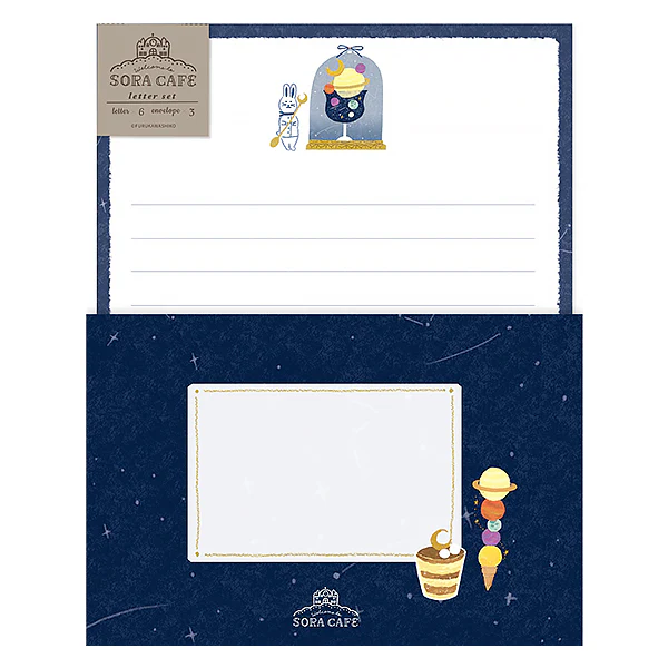 Papier Lettre & Enveloppe Sora Café, -Menu 24H-