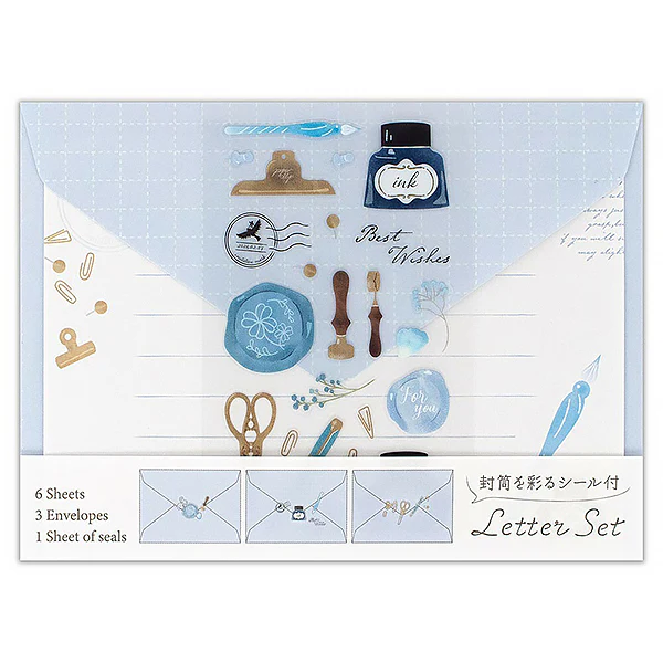 Papier Lettre & Enveloppe Stationery Deco (avec Autocollant)