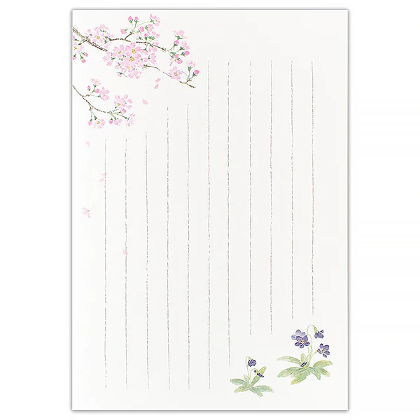 Papier Lettre Ippitsusen - Cherry Blossom & Violet - Image 3