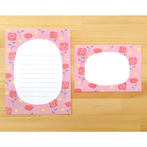 Papier Lettre Kimika - Red Flowers - Image 5