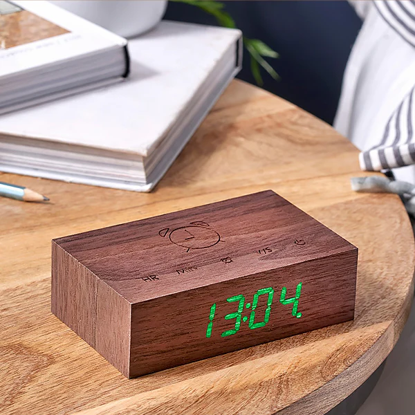 REVEIL FLIP CLICK CLOCK - BOIS NOYER