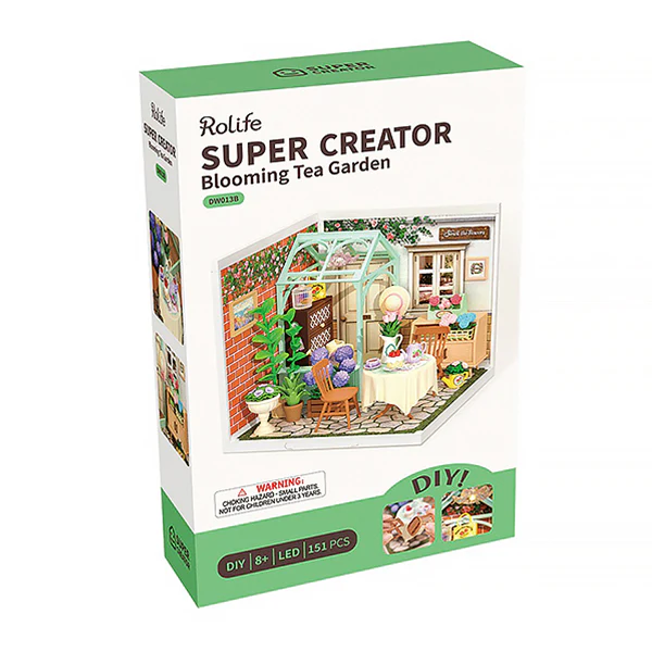 Rolife Blooming Tea Garden - Maison Miniature, 151pcs (DW013B) - Image 9