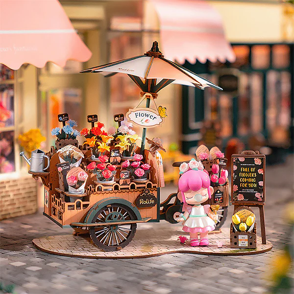 Rolife Blossom Cart - 3D Wooden Puzzle, 187pcs (TGS03) - Image 3