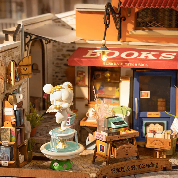 Rolife Corner Bookstore - Maison Miniature, 108pcs (DG164) - Image 10