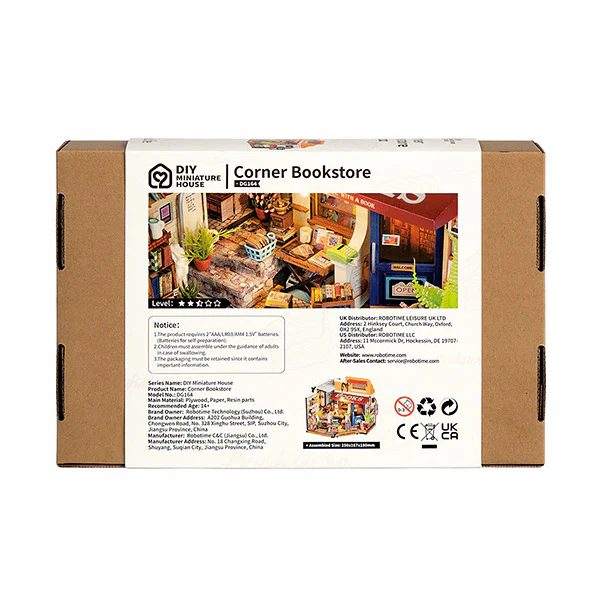 Rolife Corner Bookstore - Maison Miniature, 108pcs (DG164) - Image 12