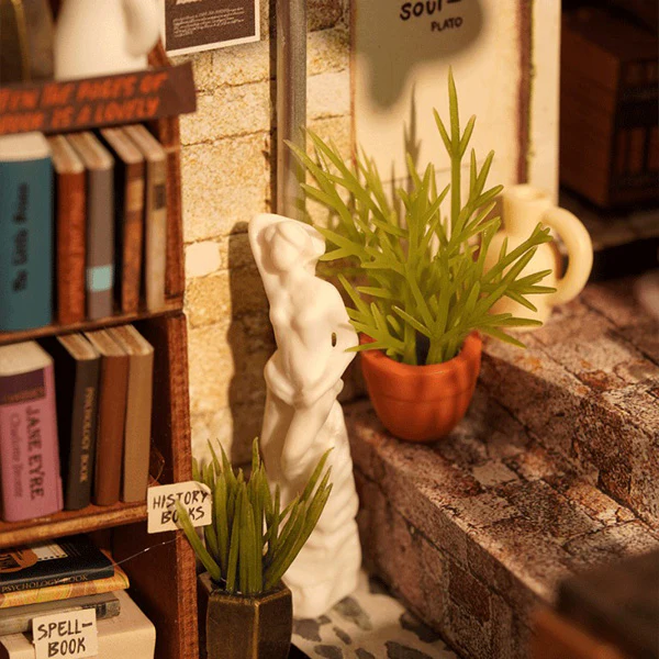 Rolife Corner Bookstore - Maison Miniature, 108pcs (DG164) - Image 5
