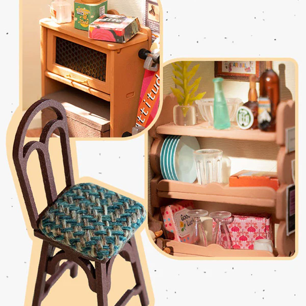 Rolife Cozy Kitchen - Maison Miniature, 196pcs (DG159) - Image 5