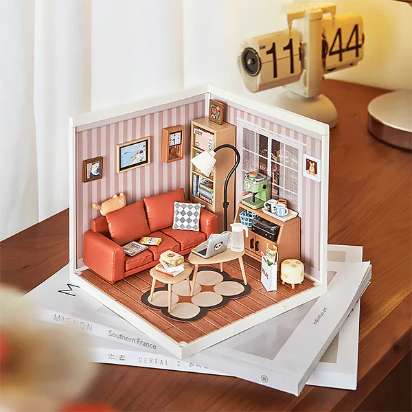 Rolife Cozy Living Lounge - Maison Miniature, 114pcs (DW007) - Image 4