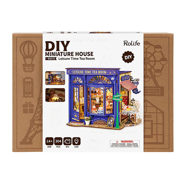 Rolife Leisure Time Tea Room - Maison Miniature, 304pcs ( DG171) - Image 9