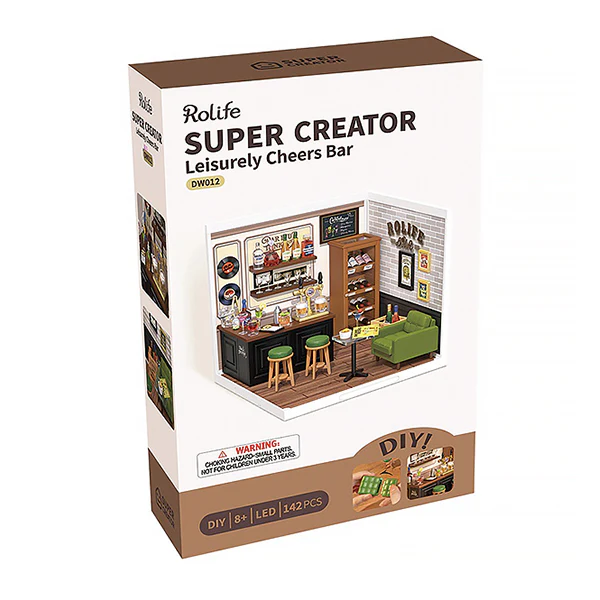 Rolife Leisurely Cheers Bar - Maison Miniature, 142pcs (DW012) - Image 10