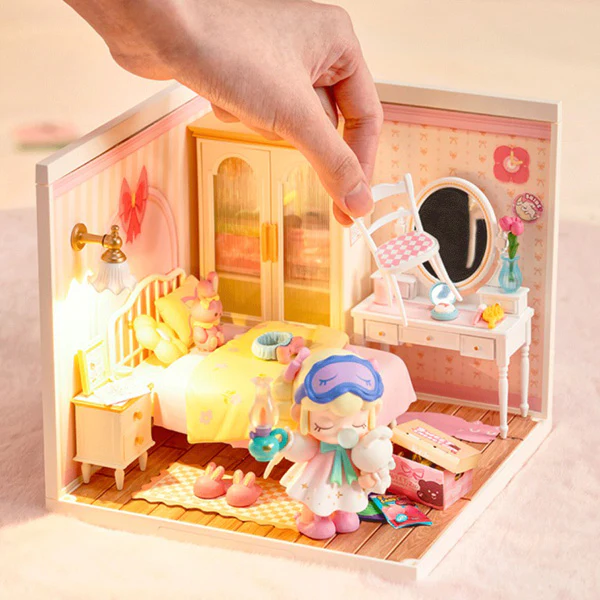 Rolife Lovely Pink Bedroom - Maison Miniature, 105pcs (DW016) - Image 3