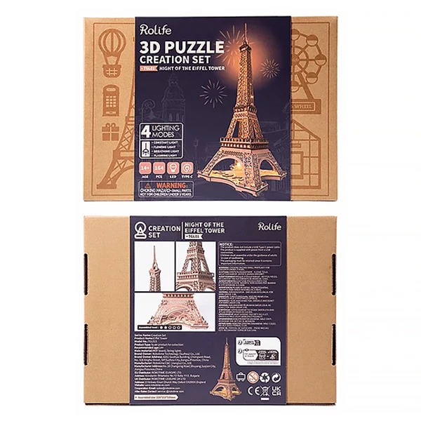 Rolife Night Of The Eiffel Towel - 3D Wooden Puzzle, 152pcs (TGL01) - Image 7