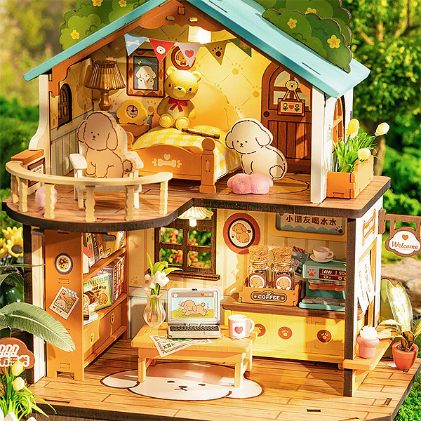 Rolife Puppy's Cozy Villa - Maison Miniature, 230pcs (DG169) - Image 3