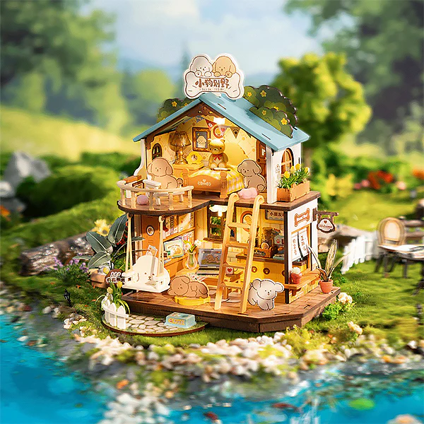 Rolife Puppy's Cozy Villa - Maison Miniature, 230pcs (DG169) - Image 4